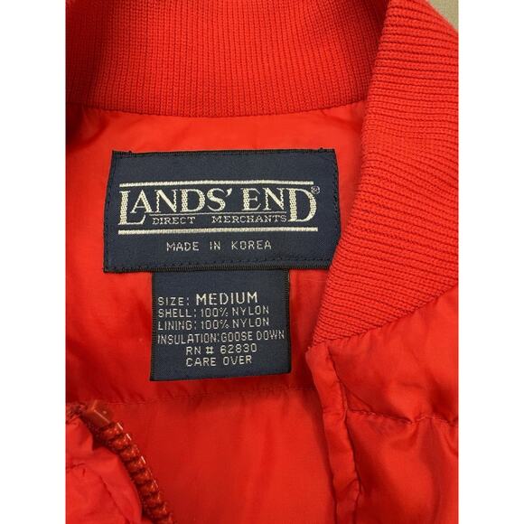 Lands’ End Men’s Goose Down Puffer Vest Red Size Medium RN 62830 - Picture 4 of 6